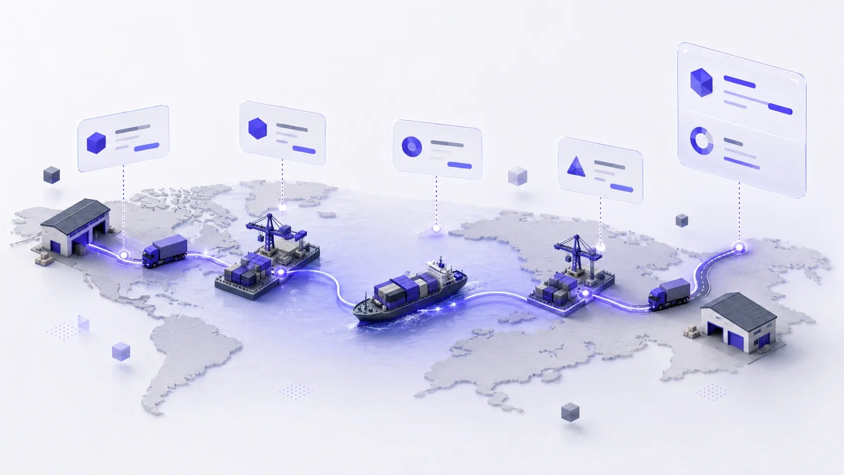 Freight quote composition visual with route and shipment information